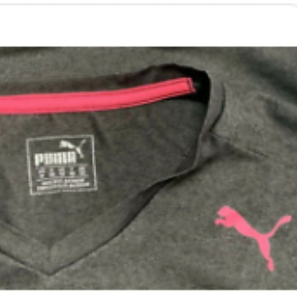 Puma Womens Gray Pink T-Shirt Top Size Meduim Crew Neck DryCell style#513950 - Picture 4 of 4